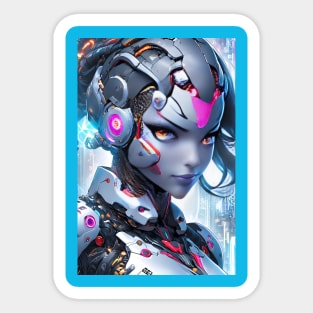 Beautiful cyborg girl Sticker